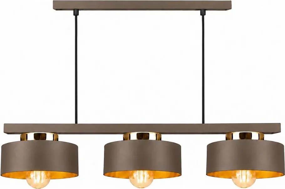 Lustră pe cablu IGNIA 3xE27/60W/230V maro/auriu