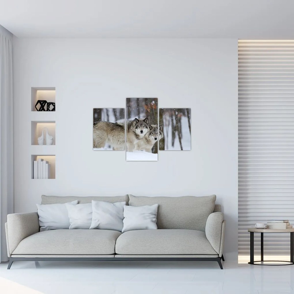 Tablou - Lupii în timpul iernii (90x60 cm)
