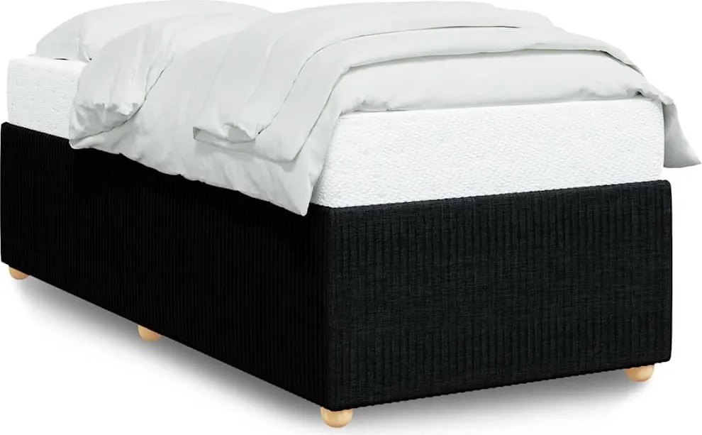 vidaXL Cadru de pat de o persoană, negru, textil