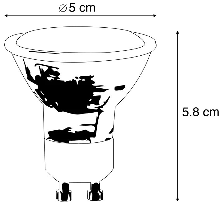 Set de 5 becuri LED GU10 3W 250lm 2200K