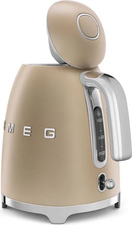 Cana electrica SMEG KLF03CHMEU, 2400 W, 1,7 l, Baza rotativa la 360°, Finisaj mat, Sampanie