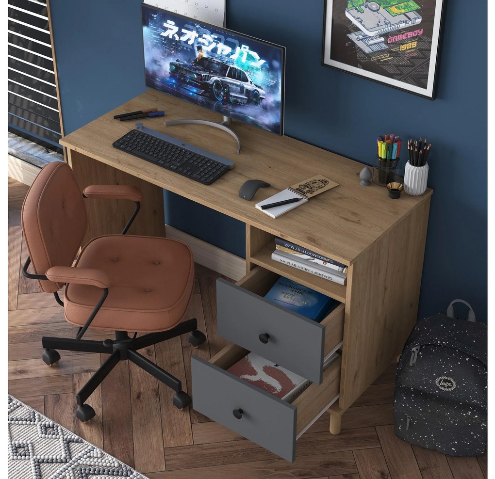 Masă PC Sikine 3 (Nuc + antracit) . 1094989