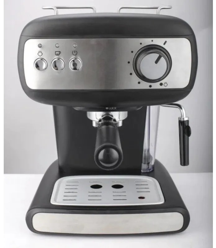 Espressor manual Crown CEM-1525, 850W, 15 bar, 1.2 l, Cafea macinata, Spumare lapte, Incalzire cesti, Negru