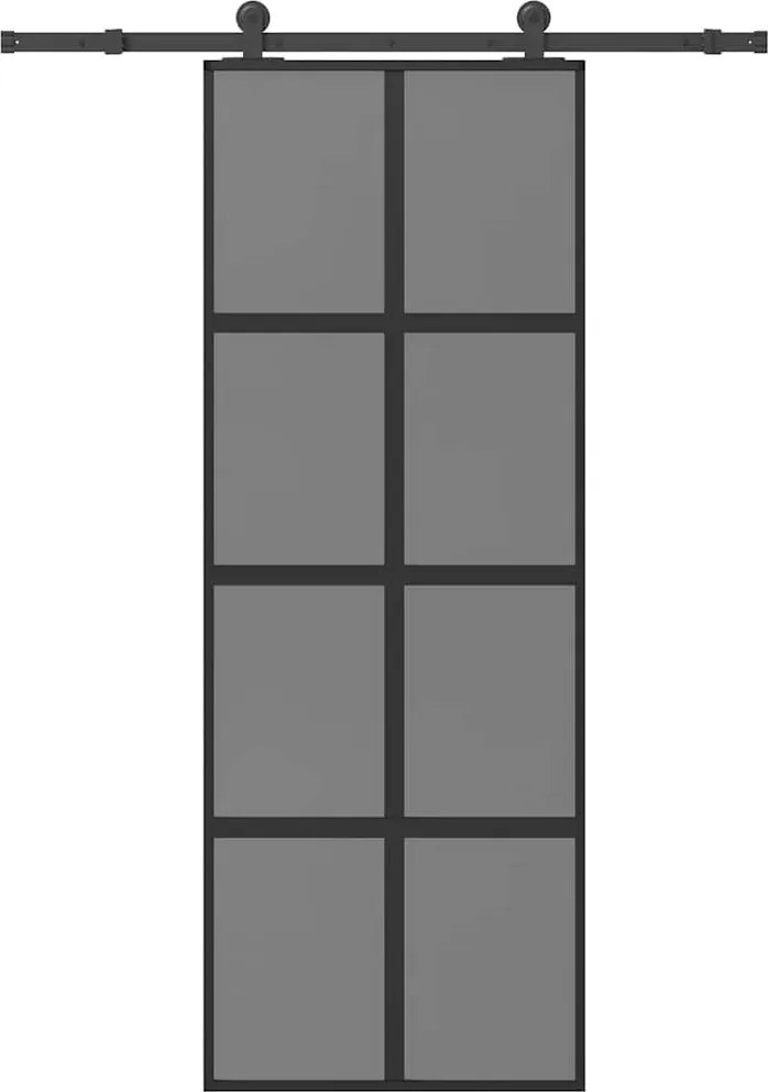 vidaXL Ușă glisantă cu set de feronerie sticlă temperată și aluminiu