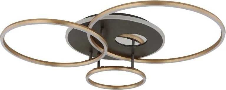 Lustra LED aplicata design circular INVERTINA auriu/antracit