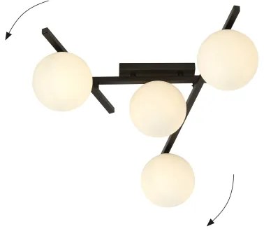 Plafonieră SMART 4xE14/10W/230V negru/alb