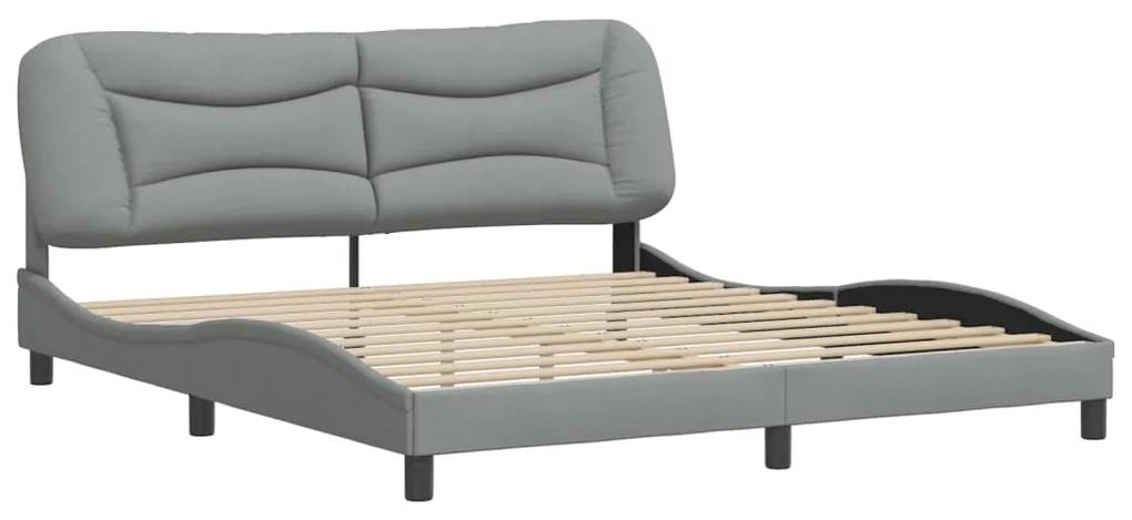 3207786 vidaXL Cadru de pat cu tăblie, gri deschis, 180x200 cm, textil