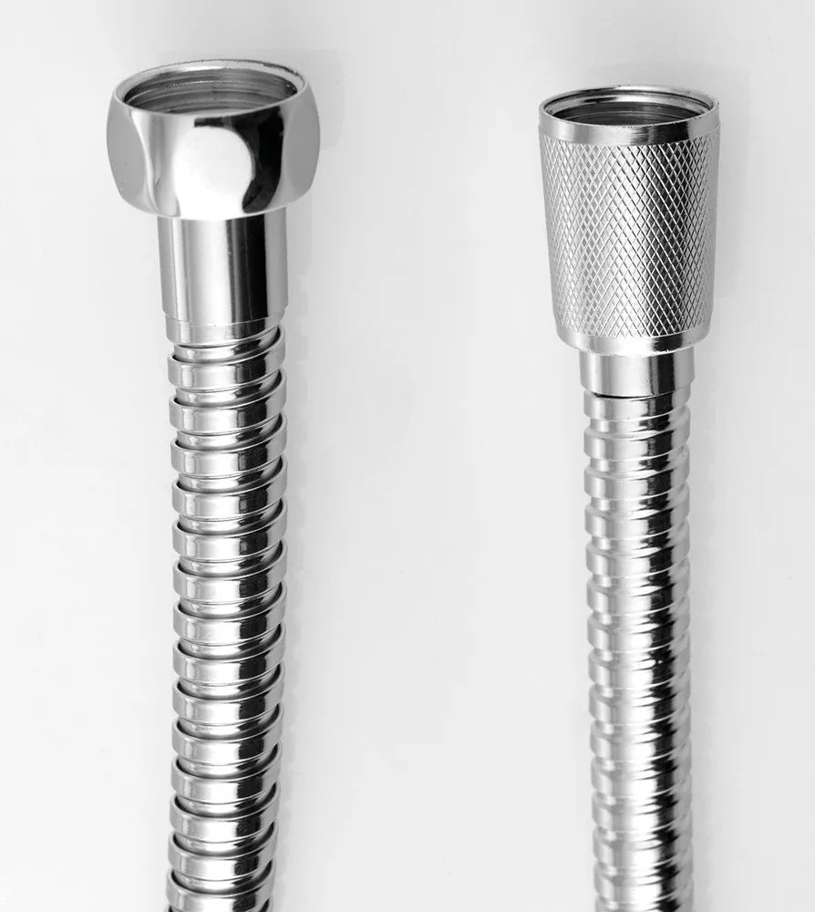 Furtun de duș argintiu lucios din oțel inoxidabil Powerflex – Sapho