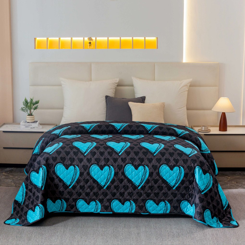 Cuvertura de pat KASUGA, turcoaz Dimensiune: 170 x 210 cm