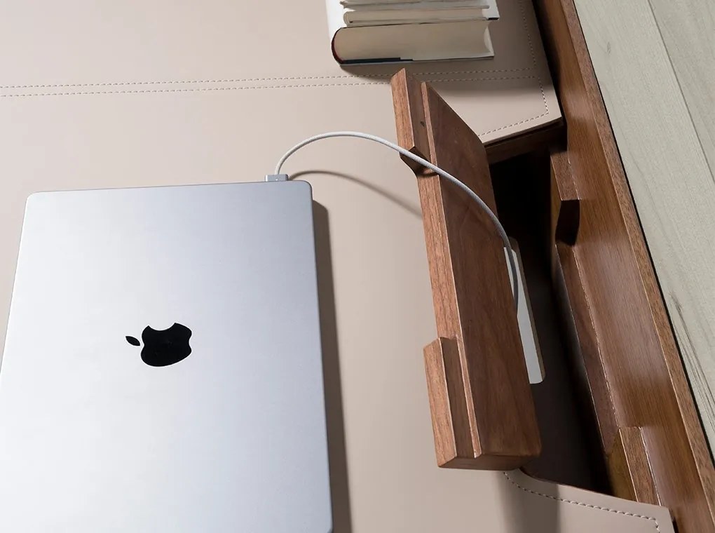 Birou deosebit design LUX Walnut-Leatherette