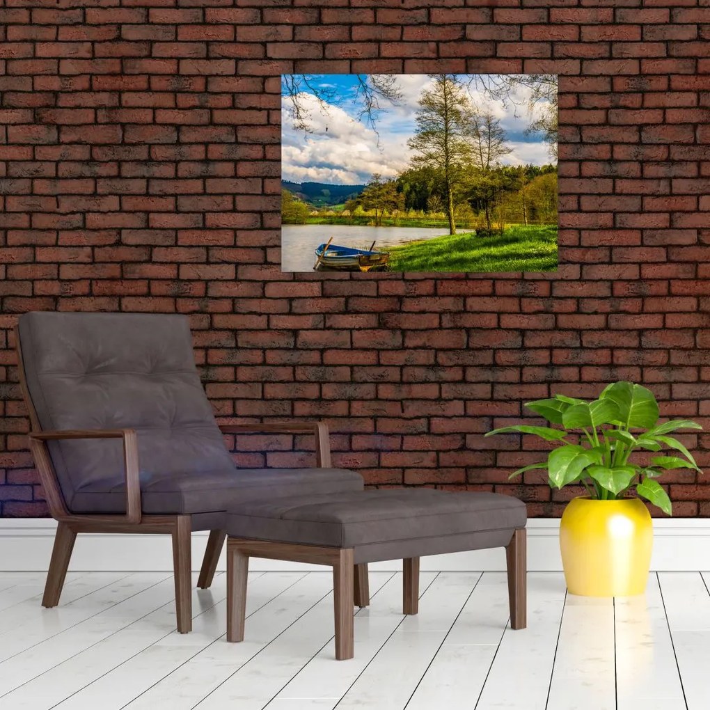 Tablou - Barcă pe lac (70x50 cm)