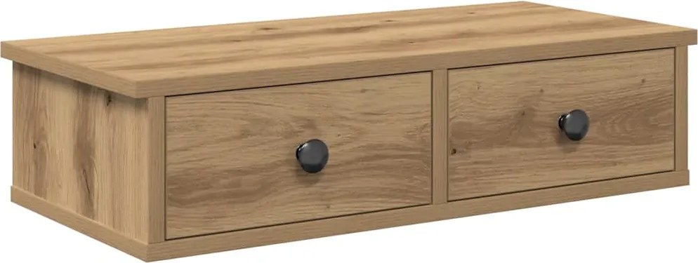 vidaXL Raft de perete cu sertare Stejar artizanal Lemn prelucrat