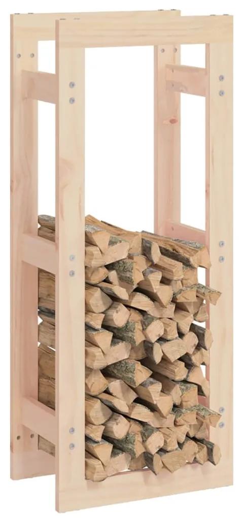 Rastel pentru lemne de foc, 41x25x100 cm, lemn masiv pin Maro, 41 x 25 x 100 cm
