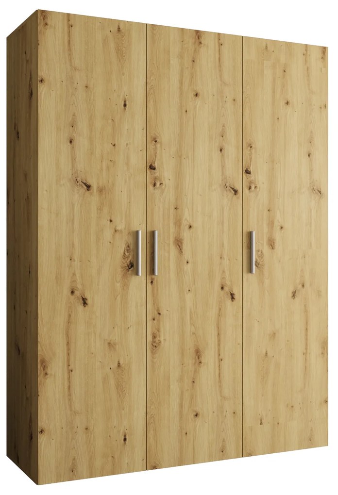 Dulap de haine 150 cm Borry 1 (Stejar artisan + Argintiu). 1125757
