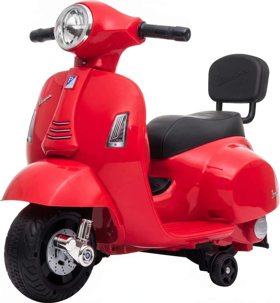 AIYAPLAY Motocicletă Electrică pentru Copii Mini Vespa Gts 7,2 V, 1,5-3 Ani, Roșie | Aosom Romania