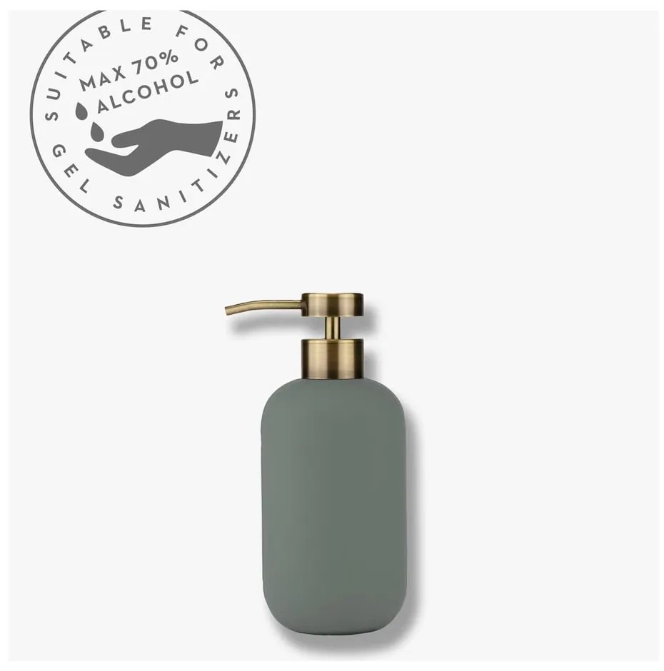 Dozator de săpun lichid verde din ceramică 200 ml Lotus – Mette Ditmer Denmark