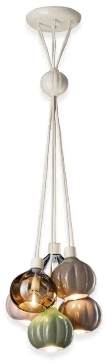 Lustra cu 6 pendule design italian realizat manual din ceramica si sticla AFOXÉ Mix