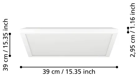 Plafonieră LED pentru baie Eglo 901451 ROVITO 17,6W/230V 39x39 cm IP44 alb