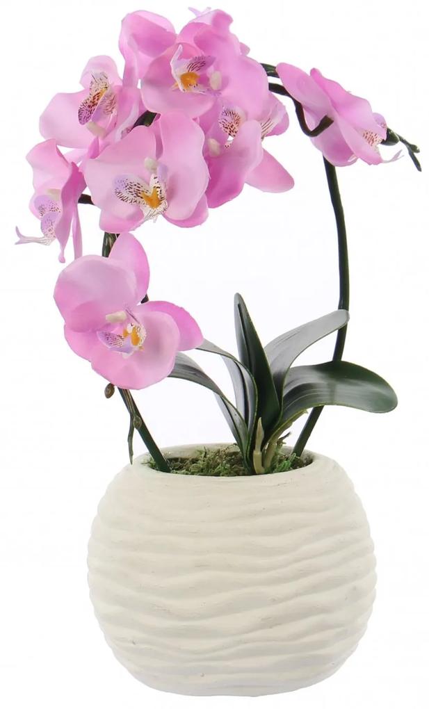 Floare artificiala, orhidee roz, 38 cm
