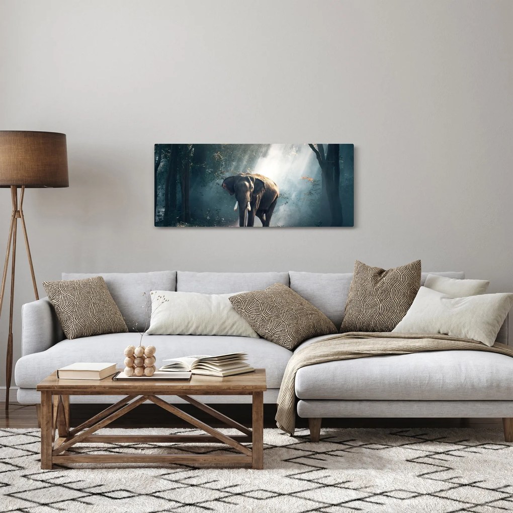 Tablou cu elefant în djunglă (120x50 cm)