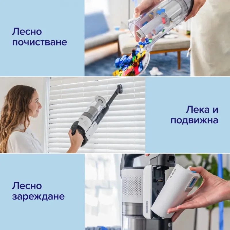 La mâna a doua: Aspirator vertical Levoit LVAC-200, 180W, Autonomie 50 min, Filtrare in 5 trepte, LED, Turbo, Alb/negru