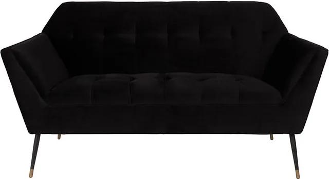 Canapea din catifea neagra pentru 2 persoane Kate Black Dutchbone