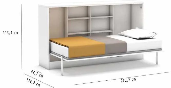 Pat rabatabil single orizontal - life bed (90x190) - alb mat