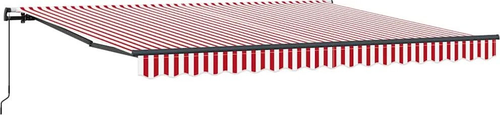vidaXL Cortina Retractabilă Roșu și Alb 400 × 300 cm Poliester și oțel