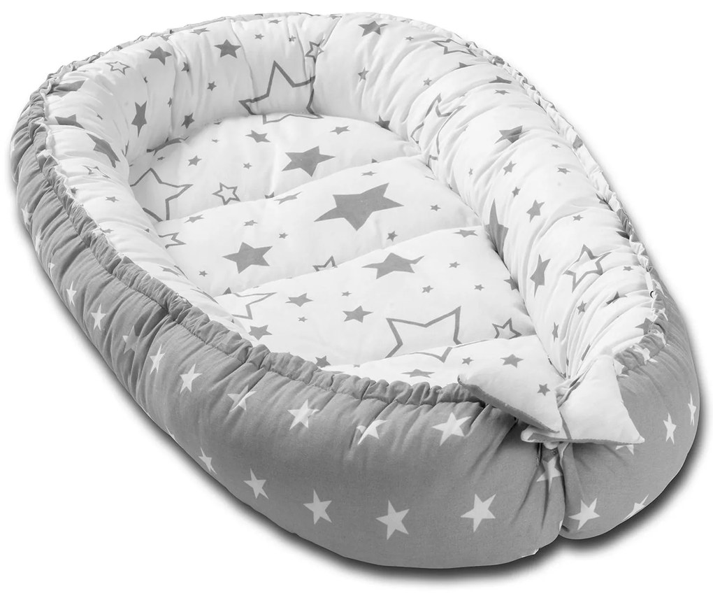 Cosulet bebelus pentru dormit Kidizi Baby Nest Cocoon XXL 110x70 cm Galaxy Grey