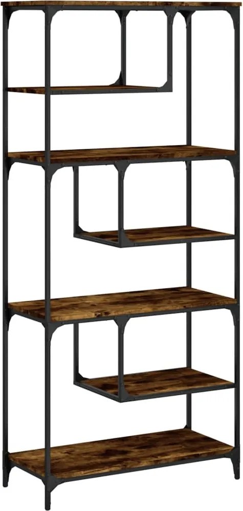 vidaXL Bibliotecă, stejar fumuriu, 81x36x176 cm, lemn compozit