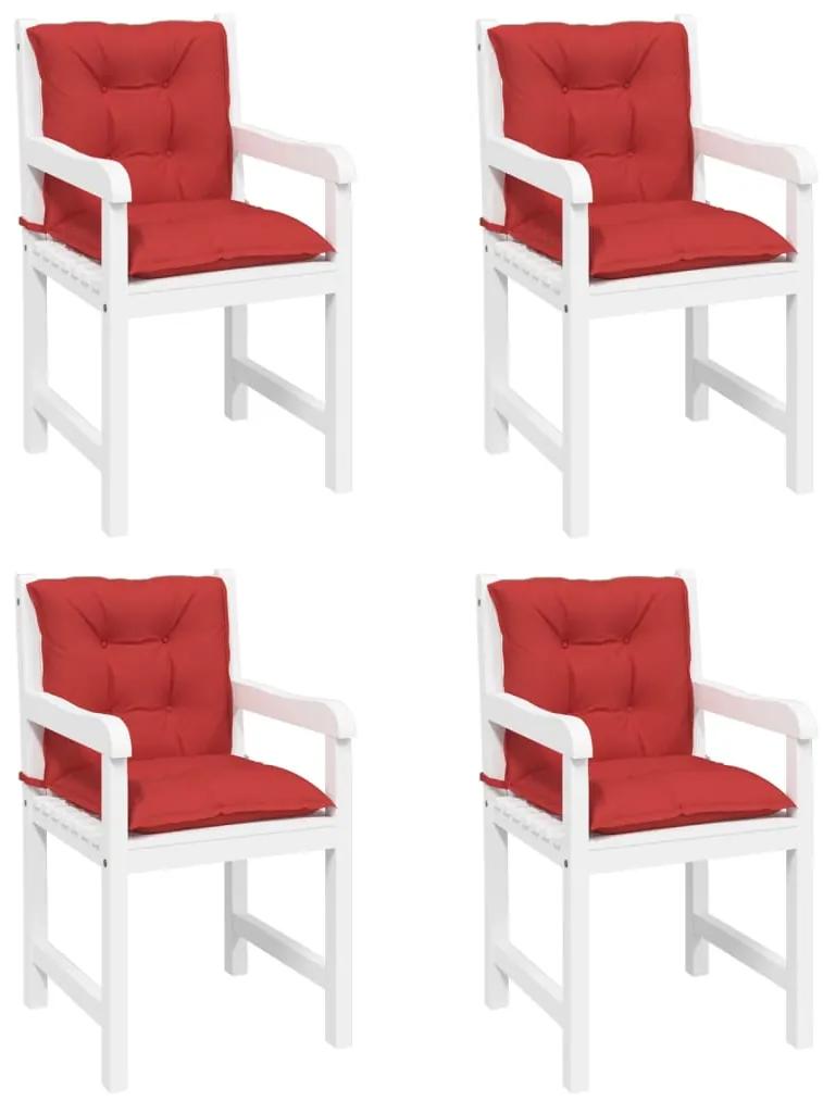 Perne pentru scaun de gradina, 4 buc., rosu, 100x50x7 cm 4, Rosu, 100 x 50 x 7 cm