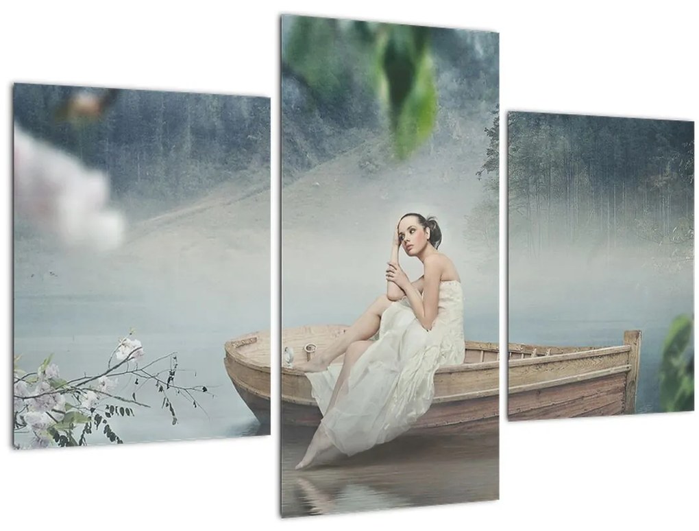 Tablou - Femeia pe barcă (90x60 cm)