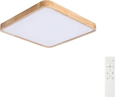 Brilagi - Lampă LED dimabilă WOODLINE SQUARE LED/80W/230V stejar 60x60 cm + telecomandă