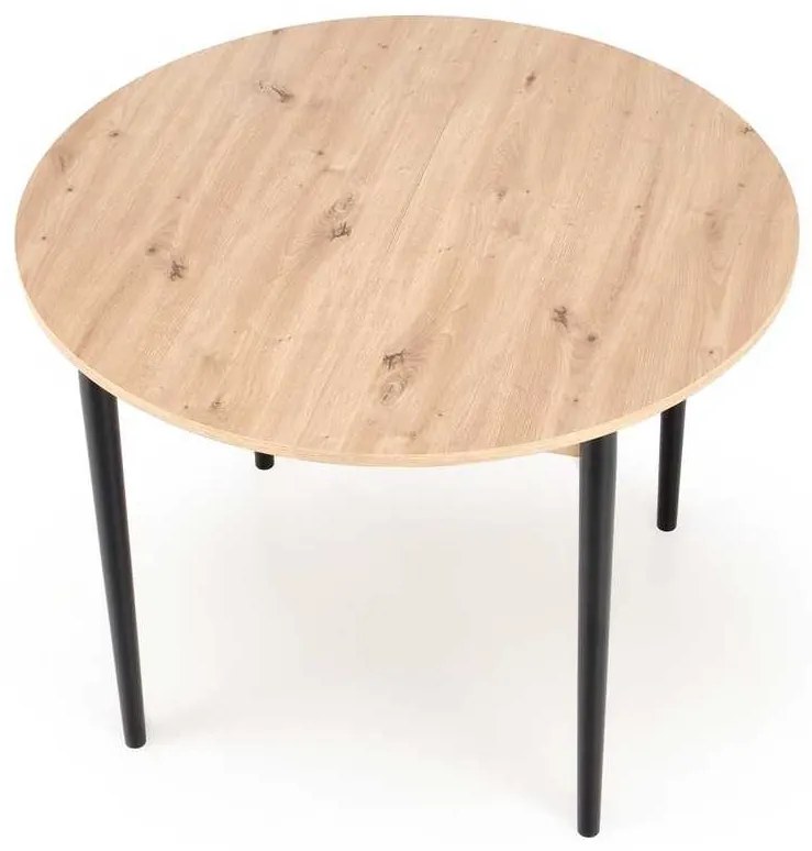Masă de bucătărie Darren, stejar artisan / negru