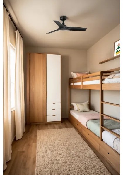 Ventilator de tavan FARO 33825WT HEY S negru d. 90 cm Wi-Fi + telecomandă