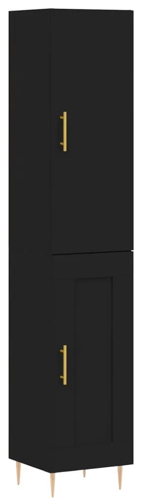 3199098 vidaXL Dulap înalt, negru, 34,5x34x180 cm, lemn prelucrat