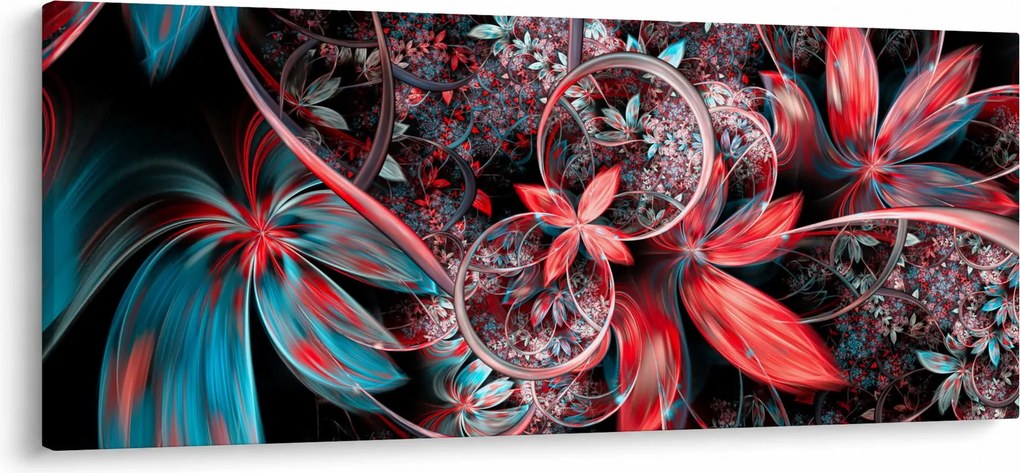 Tablou abstract cu flori exotice (120x50 cm)