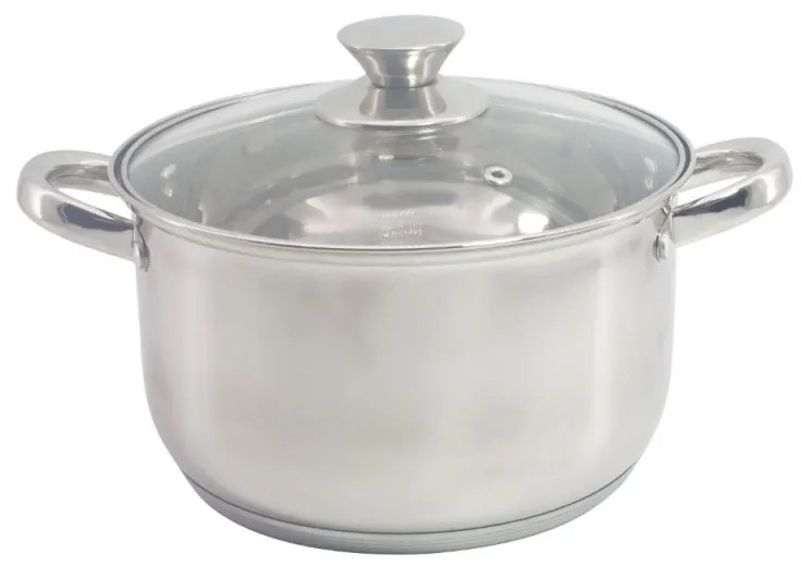 Oala cu capac Rosberg R51210L24, 24 cm, 5,8 L, Inductie, Inox