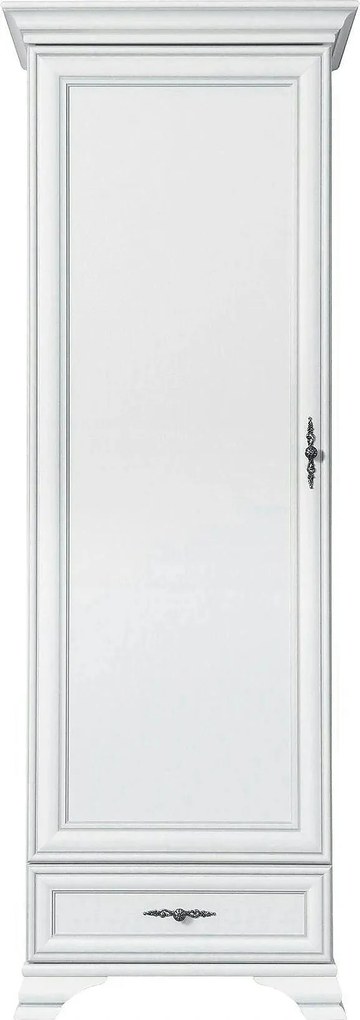 Dulap alb living IDENTO, PAL, cu o usa si un sertar, 70x43x210 cm