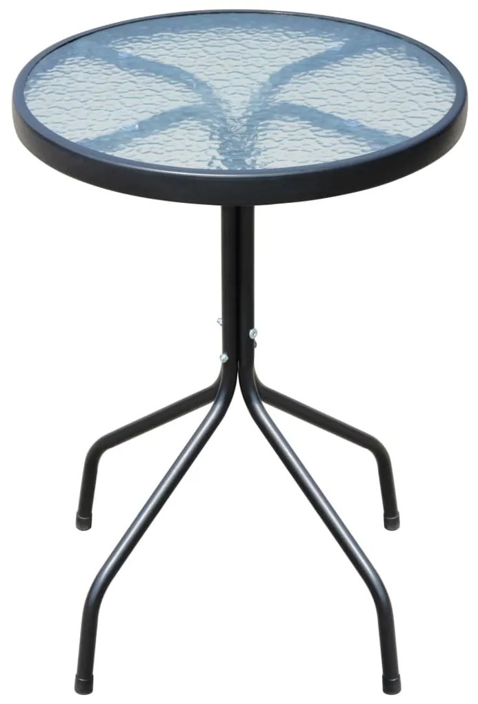 43315 vidaXL Set mobilier bistro, 3 piese, negru, oțel