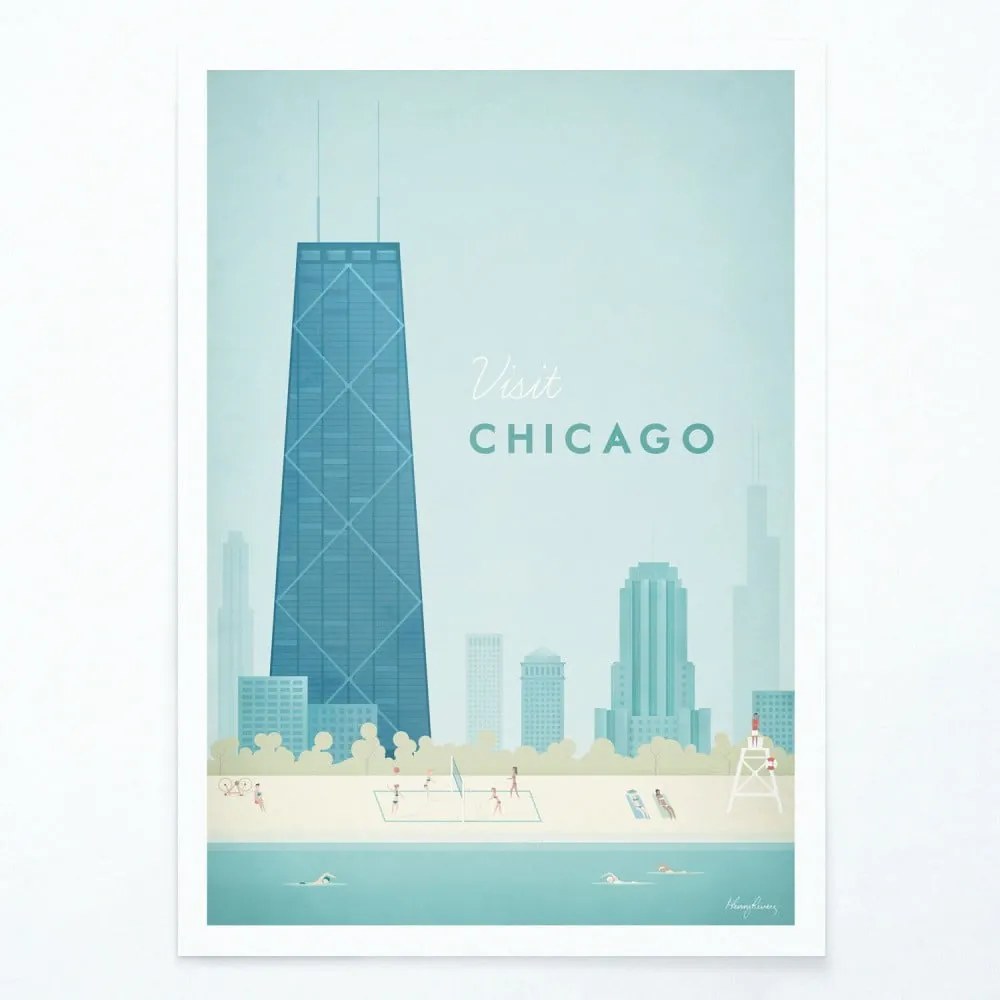 Poster Travelposter Chicago, A3