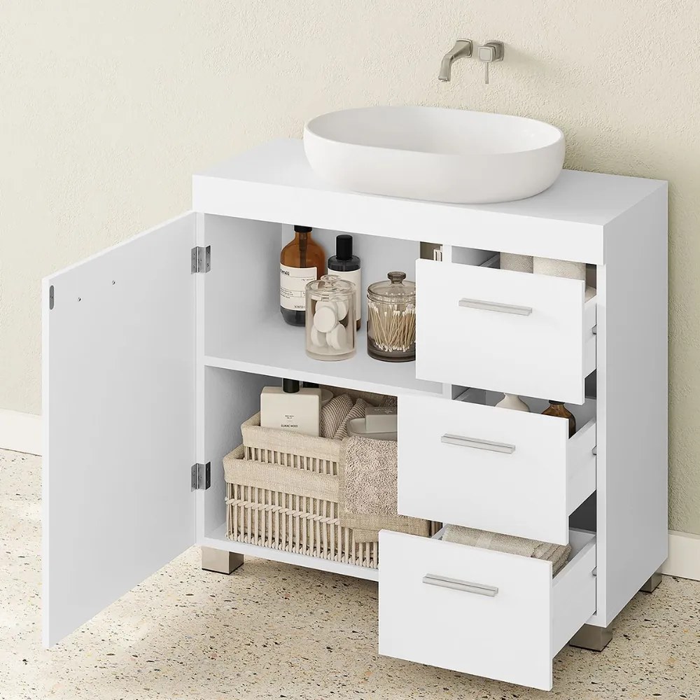 Dulap pentru chiuvetă IVY, 30x70x64 cm, alb Vasagle