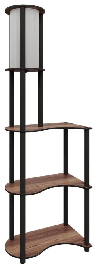 Lampadar cu rafturi 1xE27/40W/230V 140 cm negru/maro