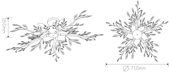 Globo 68541-5 - Plafoniera FLASH 5xE14/40W