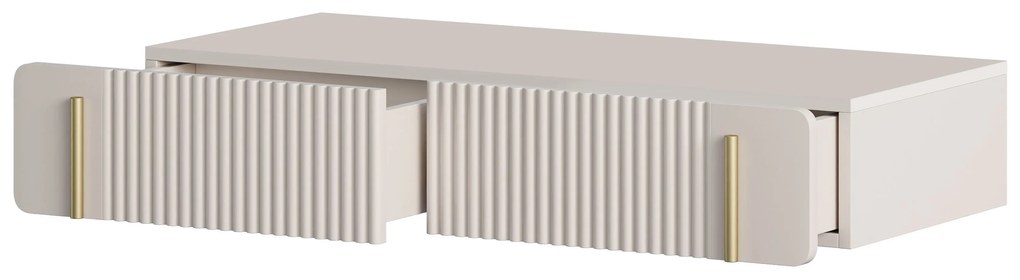 Masă de toaletă Malmi 100 cm suspendată - cașmir / auriu
