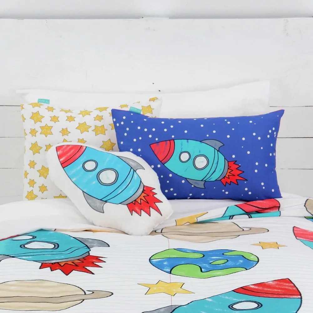 Pernă din bumbac Mr. Fox Space Rocket 40 x 30 cm