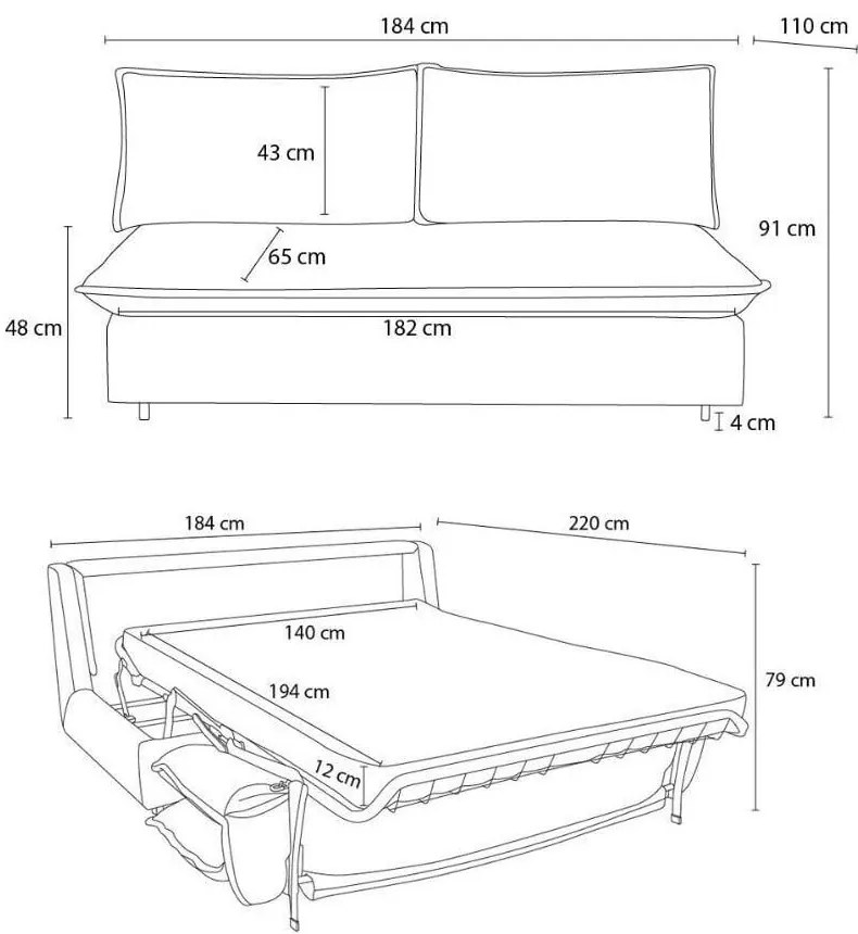 Canapea verde extensibilă cu tapițerie din catifea reiată 184 cm Isadora – Bobochic Paris