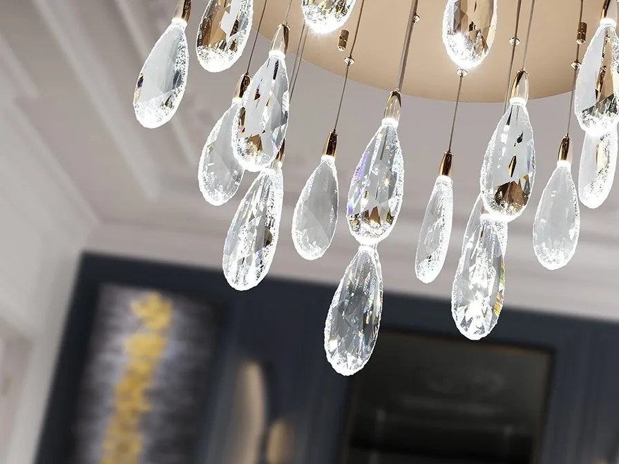 Lustra casa scarii 20 pendule LED CCT cu telecomanda Lagrimas