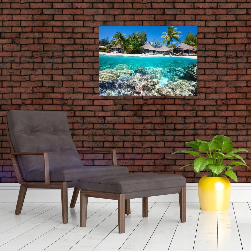 Tablou cu plaja pe insulă tropicală (70x50 cm)