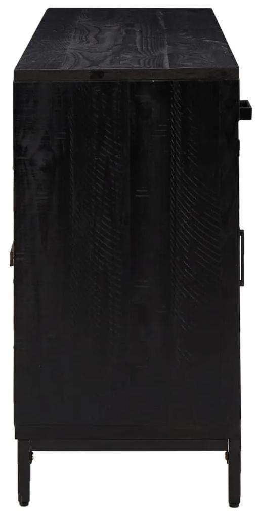 Servanta, negru, 110x35x70 cm, lemn masiv de pin reciclat 1, Negru